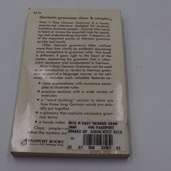Nice 'n Easy German Grammar Book Passport Books 1983 Language Learning Resource - Picture 7 of 12